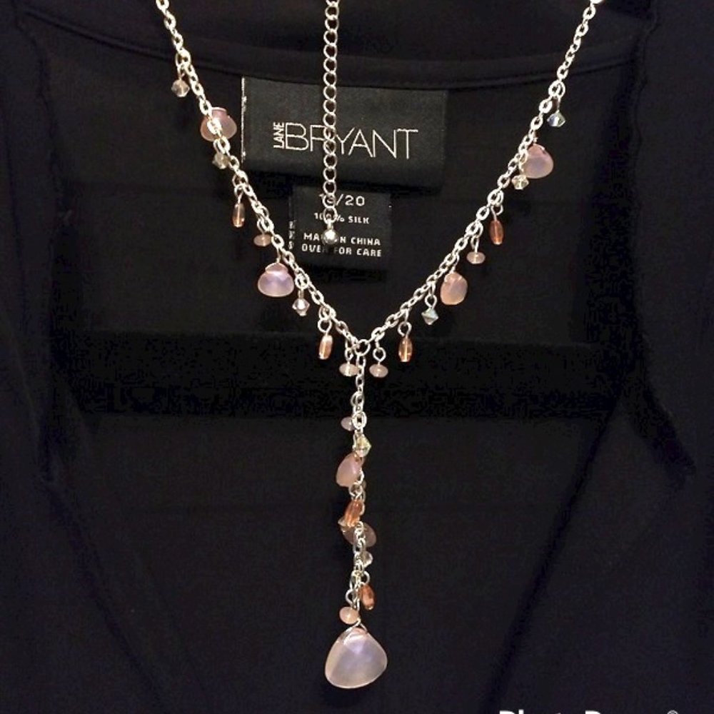 Pink Hues Rosary Style Necklace